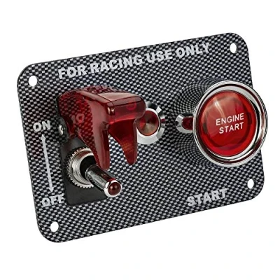 Immagine di Pannello interruttore auto da 12 V 20 A, spegnimento rapido, A levetta + pulsante di accensione 50 combinato con indicatore (rosso)