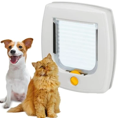 Immagine di Ferplast Swing 3 Gattaiola Universale Cani e Gatti 2 modalità Chiusura Selezionabili Anti Oscillazione Magnetico Porta Trasparente Satinata Bianco