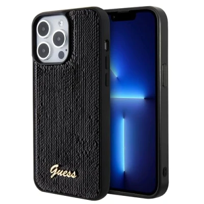 Immagine di Guess Custodia per iPhone 15 Promax con logo in metallo, colore: Nero
