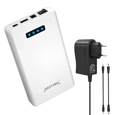 Immagine di NASTIMA Batteria agli ioni di litio da 12V 5200mAh Power Bank con Doppia Uscita 9V DC e 5V USB per Luci a Striscia LED, Nastro, Telecamere Circuito Chiuso, Binocoli, ecc, Caricatore