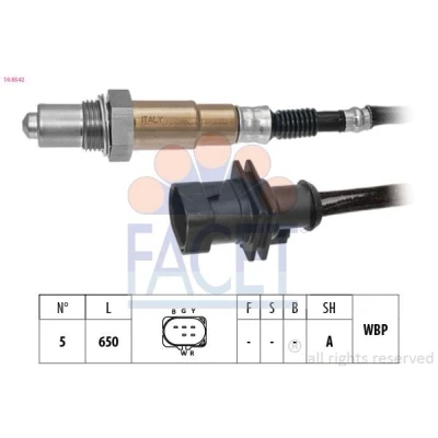 Immagine di FACET 10.8542 Sonda lambda riscaldato, planare, a banda larga, Filettatura prelubrificata JEEP: GRAND CHEROKEE 4