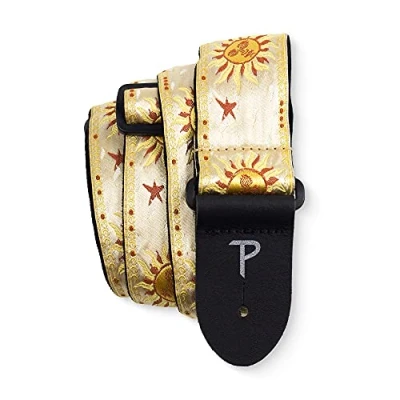 Immagine di Perri&#039;s Leathers Ltd. Tracolla Per Chitarra Nylon Jacquard Hello Sunshine Oro Regolabile Chitarre Acustiche/Elettriche/Bassi Fabbricata in Canada (TWS 7247)