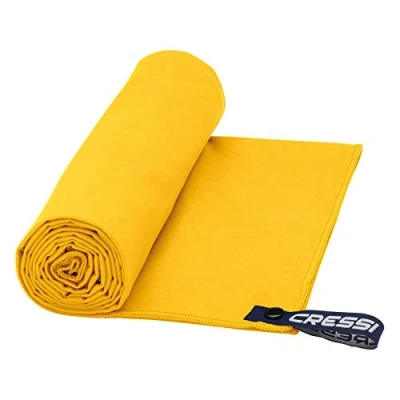 Immagine di Cressi Microfibre Fast Drying, Asciugamano/Telo Sportivo in Microfibra, Vari Colori e Misure Unisex Adulto, Giallo, 50 x 100 cm