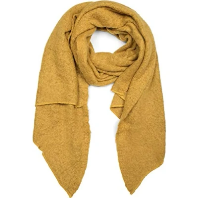 Immagine di styleBREAKER sciarpa morbida a rete tinta unita forma asimmetrica invernale, stola, foulard 01017118, colore:Senape