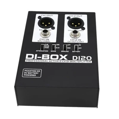 Immagine di DI20 Sound Active BOX Professionale 2 Canali Box/Splitter Per Stage Studio Converte Sbilanciato A Suono Bilanciato