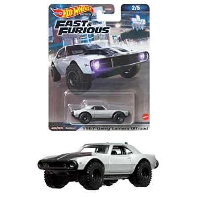 Immagine di Hot Wheels FAST AND FURIOUS Die Cast Modellino Auto 1967 CAMARO OFFROAD Scala 1:64 lunghezza 7cm HNW47