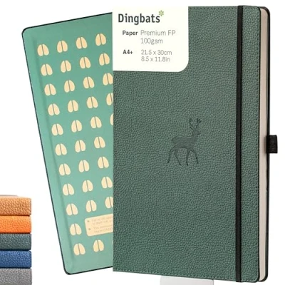 Immagine di Dingbats* Taccuino A Righe Di Fauna Selvatica Extra Grande Quaderno A4, Copertina Rigida in Pelle PU Portapenne, Segnalibro, Chiusura Elastico
