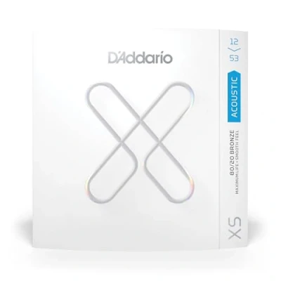 Immagine di D&#039;Addario Set di corde per chitarra acustica XS 80/20, con rivestimento in bronzo, XSABR1253, chitarre a 6 corde, 12 53 luci