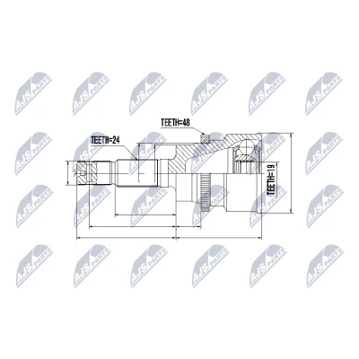 Immagine di NTY NPZ DA 015 Kit Giunto Omocinetico Assale anteriore DAIHATSU: Terios I