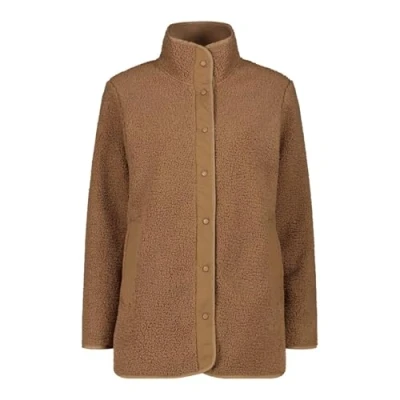 Immagine di CMP Giacca lunga da donna in pile teddy Highloft, Malto, 42