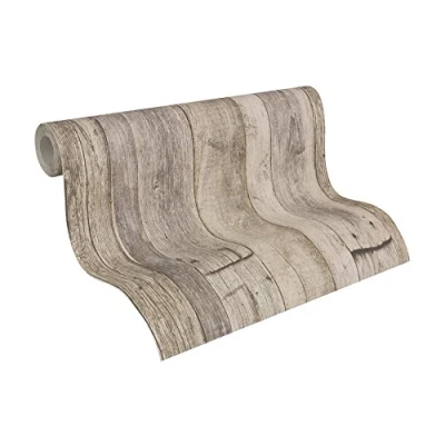 Immagine di A.S. Création Carta da parati Effetto Legno Elements tessuto non 10.05 m x 0.53 Beige Nero Crema Prodotto in Germania 959312 95931 2