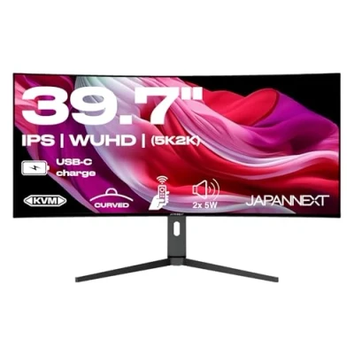Immagine di JapanNext PC Monitor Curvo Ricarica il computer tramite USB C (65W) Pannello IPS 39,7&quot; 5K2K WUHD 21:9 5120x2160 1xHDMI 1xDP 60hz 5ms Filtro luce blu JN 5X40