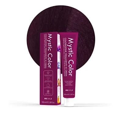 Immagine di Mystic Color Colore Castano Chiaro Viola 5.2 Tinta per Capelli Colorazione Professionale in Crema a Lunga Durata Con Cheratina Idrolizzata, Olio di Argan e Calendula 100 ml