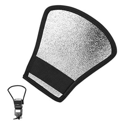 Immagine di Diffusore Flash, 2 in 1 Argento/Bianco Riflettore, Flash Softbox con Elastico Adatto per Nikon Canon Sony Yongnuo Speedlite