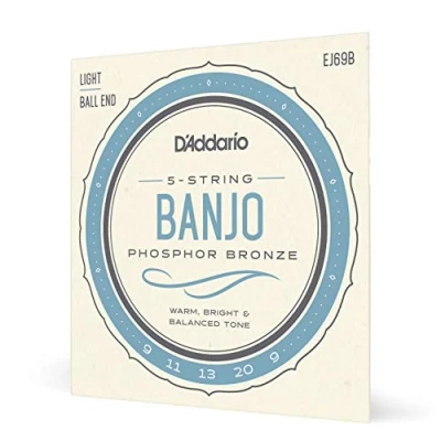 Immagine di D&#039;Addario EJ69 5 String Ball End Banjo Strings, Phosphor Bronze, Light, 9 20