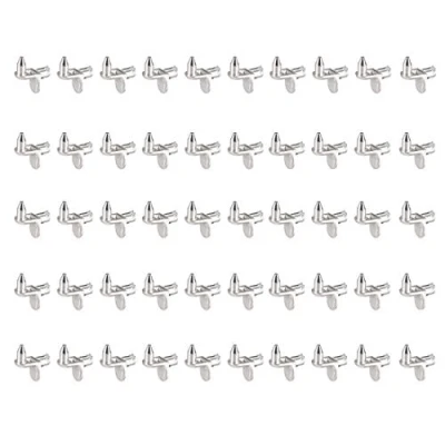 Immagine di Concisea 50 Pcs Reggipiano, reggimensola, Supporto mensola Perno,ripiano armadio Perno perni,Tono argento,finitura cromata per mobili e librerie