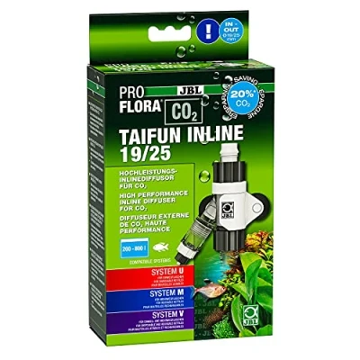 Immagine di JBL PROFLORA CO2 TAIFUN INLINE 19/25, diffusore CO2, contatore di bolle integrato e protezione contro il riflusso, per acquari da 200 800 l