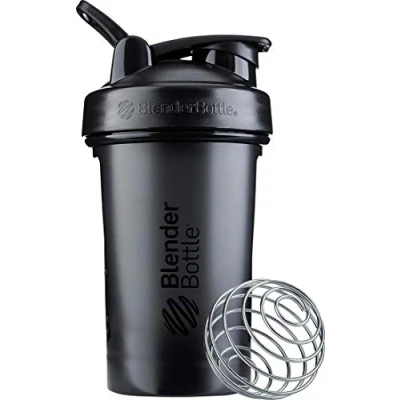 Immagine di BlenderBottle Classic V2 Shaker Bottle con sfera in acciaio inox, perfetto per frullati proteici, lavabile lavastoviglie, 600 ml, nero