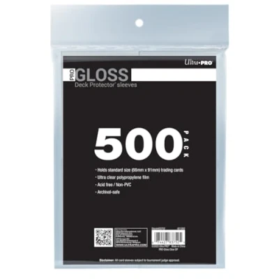Immagine di Ultra PRO 500 ct trasparente Gloss Standard Card Sleeve Deck Protector, proteggere e conservare carte da collezione, sportive, MTG, D&amp;D, dimensioni per adattarsi a di