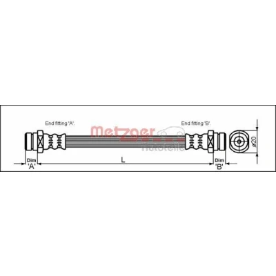 Immagine di METZGER 4113312 Tubi Freno 158 F10 x 1 MITSUBISHI: PAJERO 2, 2 Canvas Top