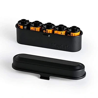Immagine di KODAK Custodia per 5 rotoli di pellicola da 35 mm, compatta, in acciaio, ordinare e proteggere i (nero) (pellicola non inclusa)