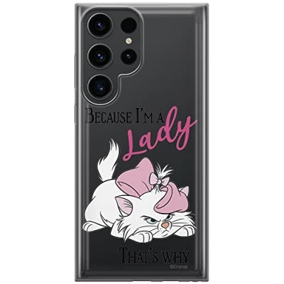 Immagine di Ert Group custodia per cellulare Samsung S23 ULTRA originale e con licenza ufficiale Disney, modello Marie 004 adattato in modo ottimale alla forma dello smartphone, parzialmente trasparente