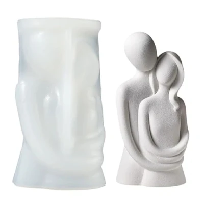 Immagine di AOROPS stampo in silicone per candele, candele 3D corpo, stampi fusione, coppia di abbraccianti, sapone,