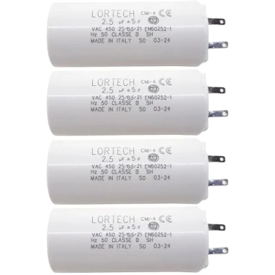 Immagine di Set 4 condensatori 2,5 µF per motore tapparelle 6 Nm. Capicorda 2,8 mm