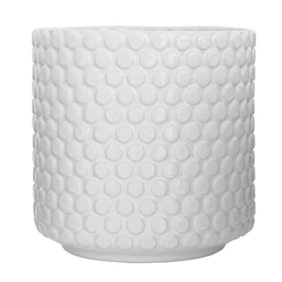 Immagine di Nordring Vaso Dotty per Fiori da Interno e Piante Interno, grasse, Cactus, Orchidee L (15,5 cm ø), Bianco, Ceramica Gres