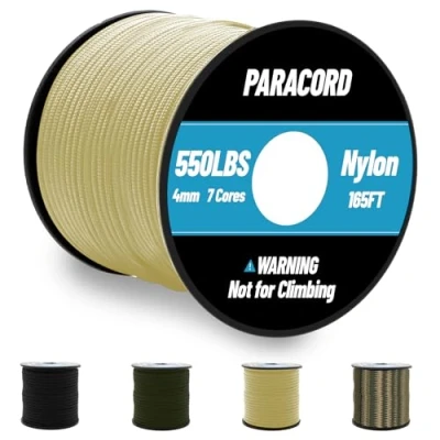 Immagine di Omtofo 50M Paracord 550 Nylon Corda 4mm 7 Fili Tipo II da Paracadute Cavo di Sopravvivenza, Multiuso, Militare, Cachi