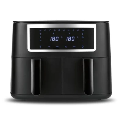 Immagine di GOURMETmaxx Friggitrice ad aria calda a doppia camera 2 x 4 l Synchro Garzonen Airfryer con touch screen camere e 10 programmi quasi senza
