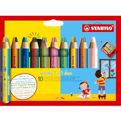 Immagine di Matita colorata Multi Funzione STABILO woody 3 in 1 duo, Mina 2...