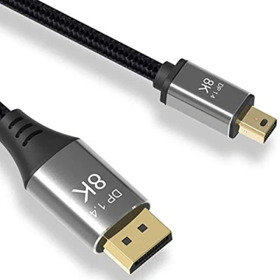 Immagine di CableDeconn cavo da Mini DP a DisplayPort 8K (76804320) 60Hz 4K 144Hz 1.4 trasmissione bidirezionale DisplayPort, 8K, 1 m