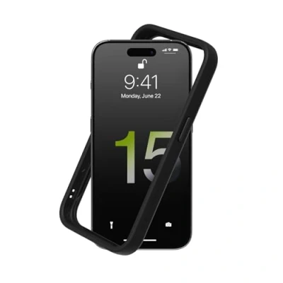 Immagine di RhinoShield Bumper Case Compatible with [iPhone 15 Pro Max] CrashGuard Shock Absorbent Slim Design Protective Cover 3.5M / 11ft Drop Protection Black