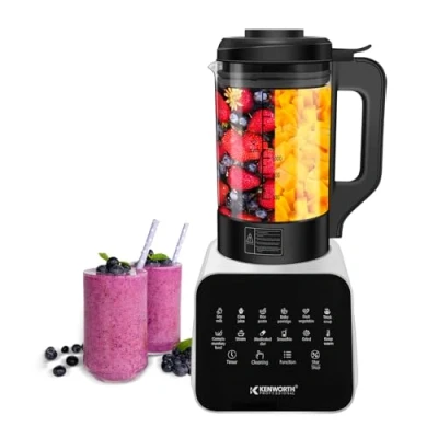 Immagine di frullatore e macchina per zuppe, 12 programmi automatici, frullatori da 1200 W robot cucina 8 lame rimovibili, pulire, brocca di vetro, manomissione, caldo freddo,