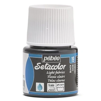 Immagine di Vaso di pittura tessile Pébéo Setacolor NERO 45 ml