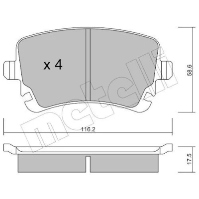 Immagine di METELLI 22 0554 2 Kit pastiglie freno Predisposto per contatto segnalazione usura AUDI: A4 B7 Avant, A6 C6 B6 Avant