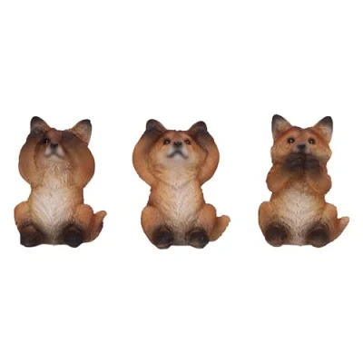 Immagine di Nemesis Now Three Wise Foxes 8,5 cm, resina, marrone, tre volpi sagge e occulte, regalo di volpe, fuso in resina finissima, sapientemente dipinto a mano