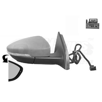 Immagine di Specchio retrovisore esterno Van Wezel 5740808 Dx con la prima mano completo, convesso, per regolazione elettrica specchio, termico mister