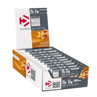 Immagine di Dymatize Super Mass Gainer Bar Vanilla Caramel Fudge, High Protein WeightGainer Bar, Whey and Casein