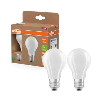 Immagine di OSRAM 4099854253560 LED (monocolore) ERP A (A G) E27 Forma di bulbo 5 W = 75 Bianco caldo (Ø x A) 60 mm 2 pz.