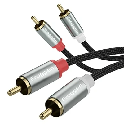 Immagine di Goodaux Cavo RCA, RCA Maschio su 2 Connettori Maschio, 2x Spine Cinch per Prese Sistema HiFi Ricevitore Hometheater Lettore (2.15M/7FT)