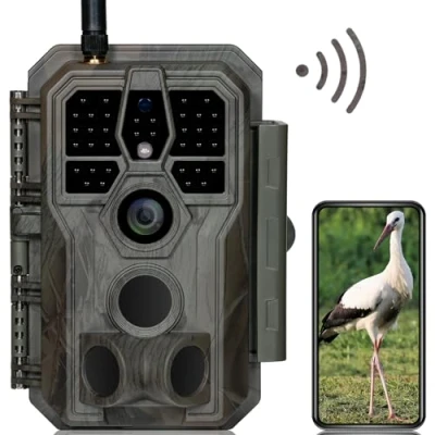 Immagine di GardePro E8 Fotocamera da Caccia WiFi Bluetooth con App 64MP 1296P H.264 Vidéo Fototrappola Infrarossi Invisibili 0,1s Tempo di Attivazione, Visione Notturna Fino a 30m, No Glow 940nm IR LEDs