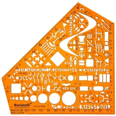 Immagine di Electrical And Electronic Installation Symbols Drawing Template Stencil Engineering Drafting Supplies Layout Plan Schematic Wiring