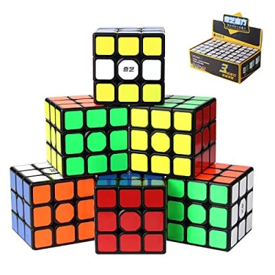 Immagine di ROXENDA Speed Cube Set, [6 Pack] Bundle di Skew Axis Windmill Fisher Ivy 3x3 Cube, Collezione Cubo Velocità per Bambini e Adulti (Classic)