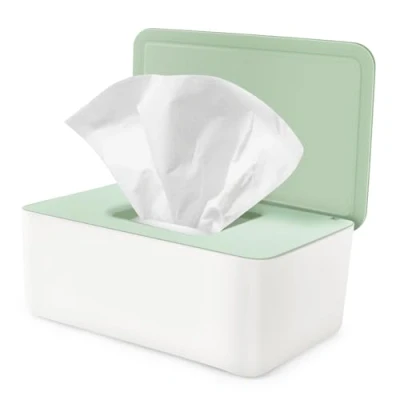 Immagine di Scatola Porta Salviette Umidificate, Dispenser di Umidificate con Coperchio, per Bagno Ufficio Auto (Verde)