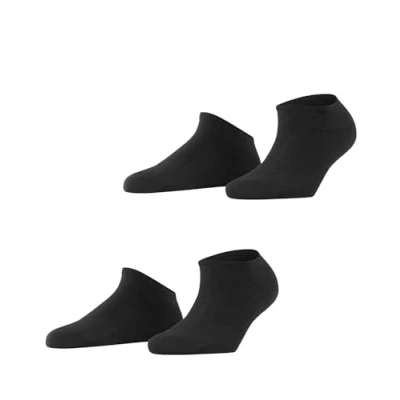 Immagine di ESPRIT Uni Multipack W Sn cotone bassi tinta unita confezione di 2 paia, Calzini corti Donna, Nero Black 3000, 39 42
