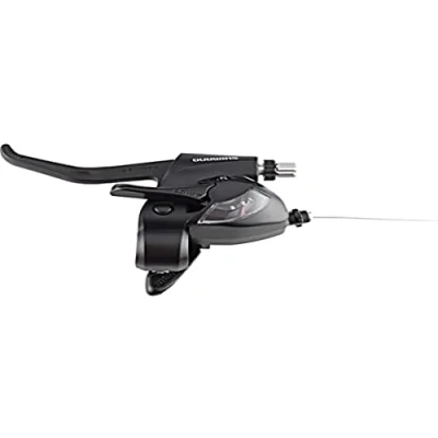 Immagine di SHIMANO Schalt /Bremshebel &#039;ST EF 41&#039; MOD.15 SB verpackt, Ez Fire Plus, für V Brake und mechanischen Scheibenbremsen mit optischer Ganganzeige, 2 Finger, Schwarz, 3 fach, Links
