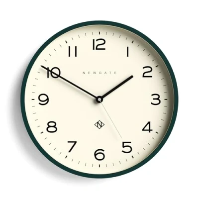 Immagine di Newgate Number Three Echo Orologio da parete moderno rotondo cucina soggiorno ufficio Quadrante minimalista (Eden Verde)