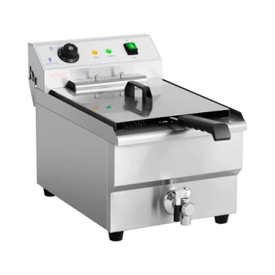 Immagine di Royal Catering Friggitrice Elettrica Con Zona Fredda e Rubinetto di Scarico RCEF 16EHB (16 litri, 6.000 W, Acciaio inox, 60 200 C)